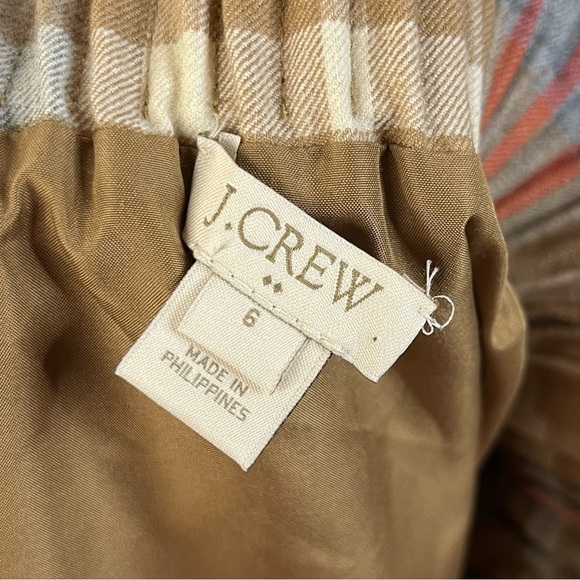 J. Crew Brown & Gray Plaid Sidewalk Wool Skirt 6 - Picture 4 of 4